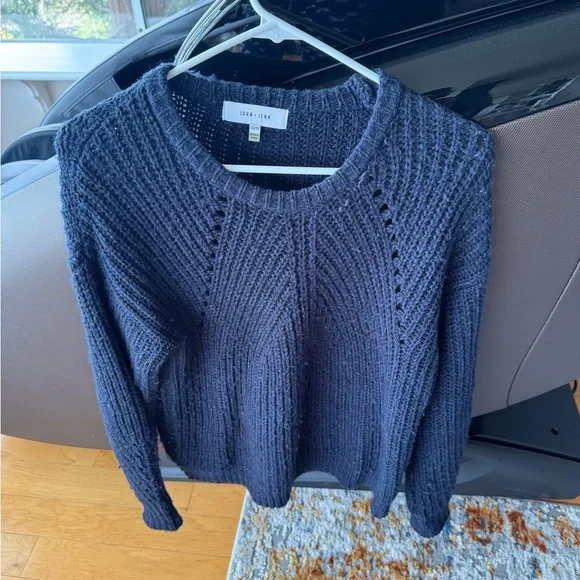 John + Jenn Midnight Blue Crew Neck Sweater - Picture 2 of 4
